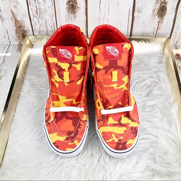 NEW Vans Sk8-Hi Orange Camo HighTop Unisex Sneaker - Picture 6 of 11